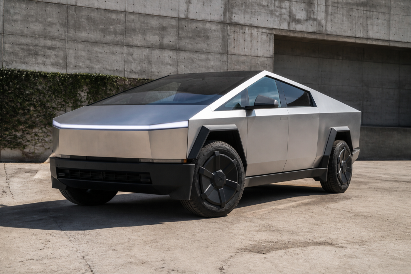 Photoreal Tesla Cybertruck outdoors