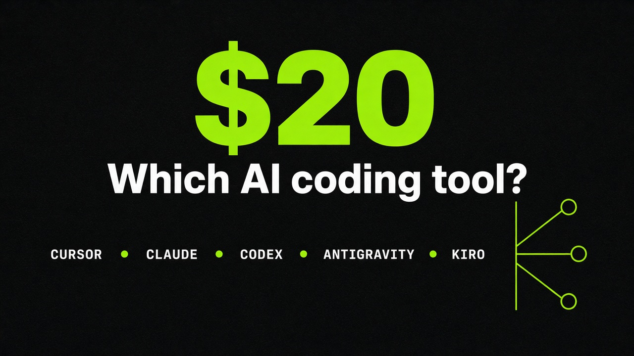 $20 — Which AI coding tool? Cursor, Claude, Codex, Antigravity, Kiro