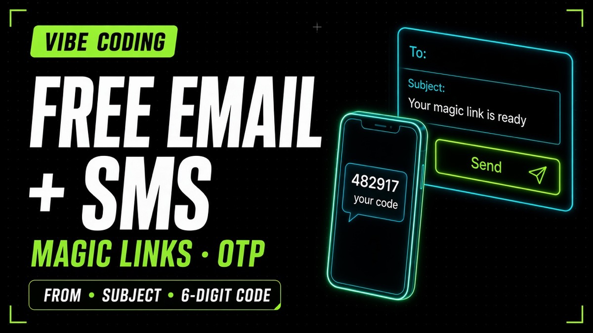 Free email and SMS for vibe coding 2026 — Resend, Brevo, SES, Loops, Mailtrap, Twilio