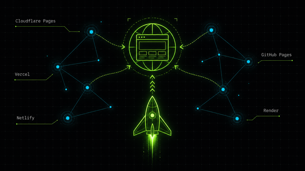 Free hosting for vibe coding 2026 — Cloudflare Pages, Vercel, Netlify, GitHub Pages, Render