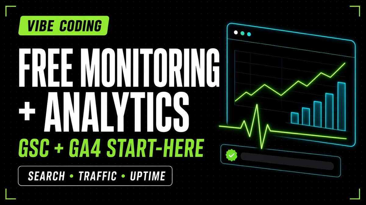 Free monitoring and analytics for vibe coding 2026 — Search Console, GA4, PostHog, Sentry, UptimeRobot