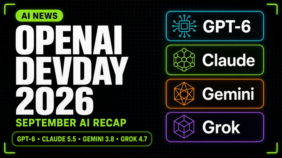OpenAI DevDay 2026 and September AI recap — GPT-6, Claude 5.5, Gemini 3.8, Grok 4.7